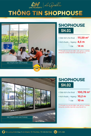 Cho thuê mặt bằng shophouse de capella quận 2 giao thô diện tích từ 100m2 giá 47tr